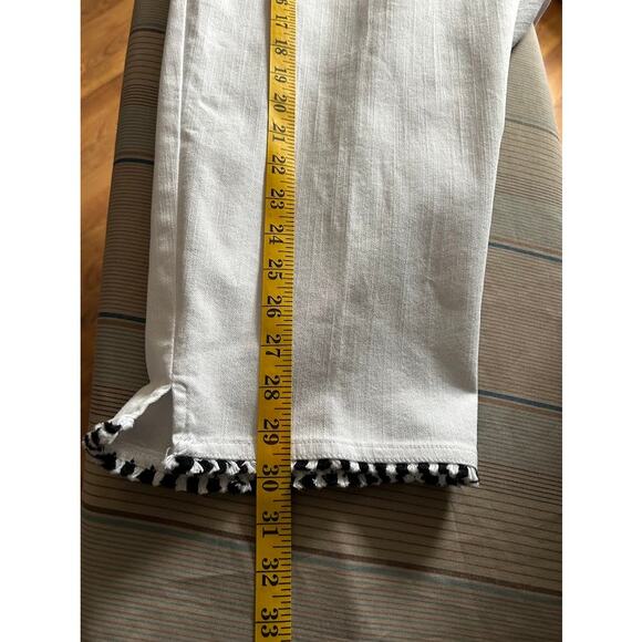 New Alfred Dunner capri pants white size 16P cropped tassel - Picture 9 of 11